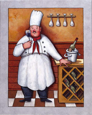 Chef 2 Black Modern Wood Framed Art Print by Zaccheo, John