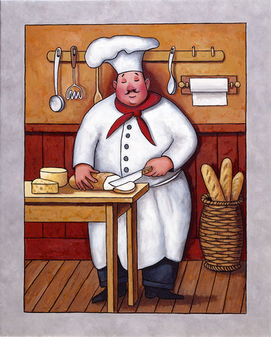 Chef 3 Black Modern Wood Framed Art Print by Zaccheo, John