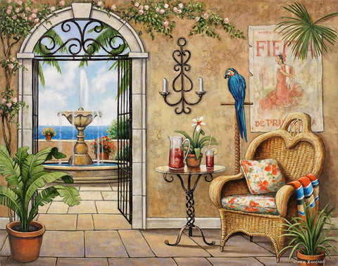 Fiesta 2 Black Ornate Wood Framed Art Print with Double Matting by Zaccheo, John