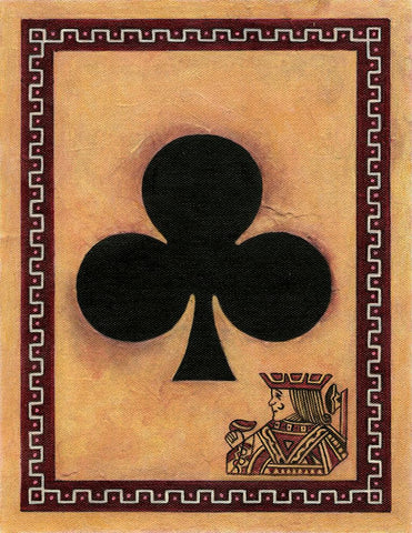 Jack Of Clubs Black Modern Wood Framed Art Print by Zaccheo, John