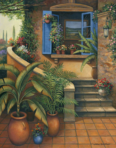 Stairway To Paradise Black Ornate Wood Framed Art Print with Double Matting by Zaccheo, John