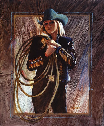 Bring Em On White Modern Wood Framed Art Print with Double Matting by Knauf, J.E.