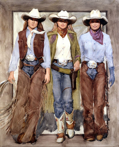 Buckle Brigade White Modern Wood Framed Art Print with Double Matting by Knauf, J.E.