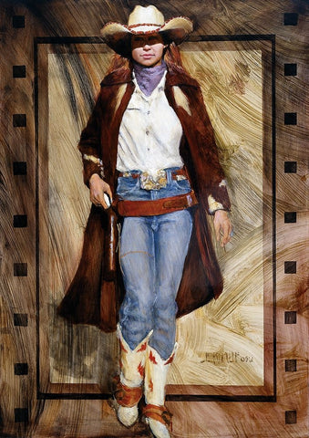 Buckled Up White Modern Wood Framed Art Print with Double Matting by Knauf, J.E.