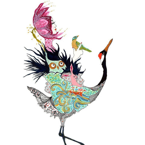 And So The Journey Begins Gold Ornate Wood Framed Art Print with Double Matting by Kwerki Studios