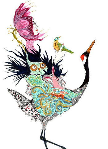 And So The Journey Begins Black Ornate Wood Framed Art Print with Double Matting by Kwerki Studios