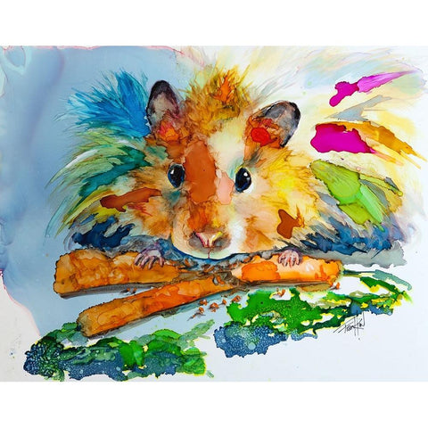 Eating My Veggies White Modern Wood Framed Art Print by Art by Leslie Franklin