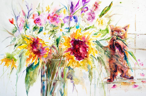 Almost a Still Life Black Ornate Wood Framed Art Print with Double Matting by Art by Leslie Franklin