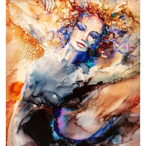Fancy Free Black Modern Wood Framed Art Print with Double Matting by Art by Leslie Franklin