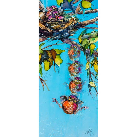 Oh Fine, Ill Go First White Modern Wood Framed Art Print by Art by Leslie Franklin
