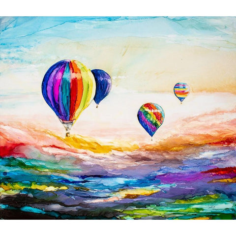 Up Up and Away Black Modern Wood Framed Art Print by Art by Leslie Franklin