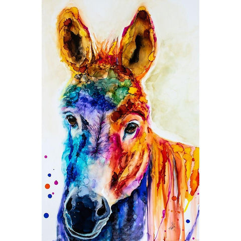 Pin the Tail on the What Black Modern Wood Framed Art Print by Art by Leslie Franklin