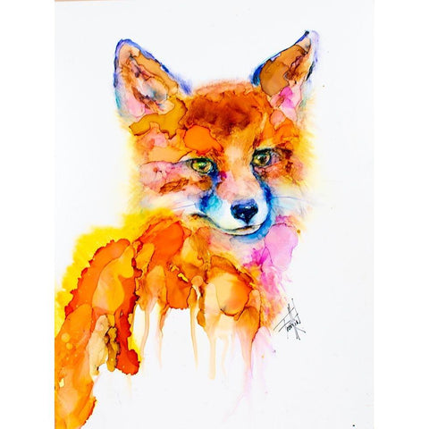 Very Vixen White Modern Wood Framed Art Print by Art by Leslie Franklin