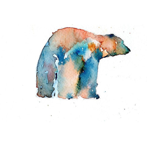 Color Trend Polar Bear Gold Ornate Wood Framed Art Print with Double Matting by Art by Leslie Franklin