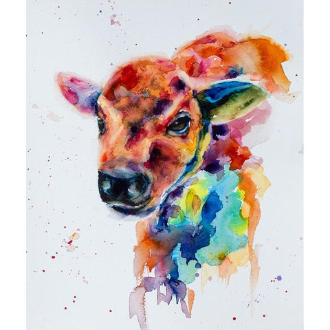Bison Calf_1 Black Modern Wood Framed Art Print by Art by Leslie Franklin