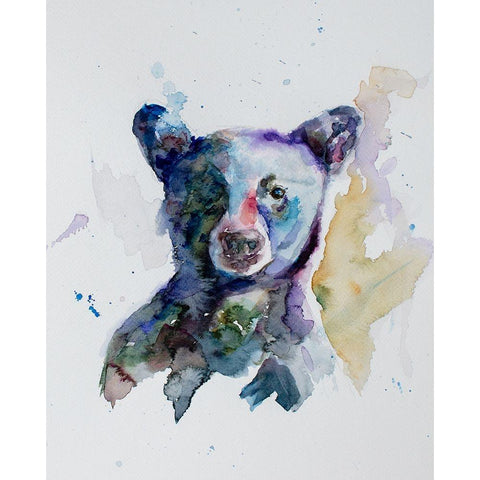 Black Bear Gold Ornate Wood Framed Art Print with Double Matting by Art by Leslie Franklin