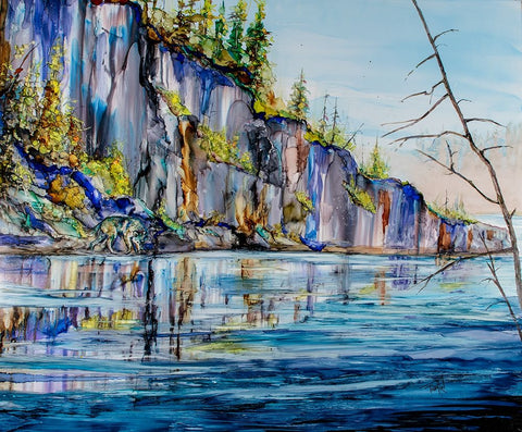 Canadian Shield Me Black Ornate Wood Framed Art Print with Double Matting by Art by Leslie Franklin
