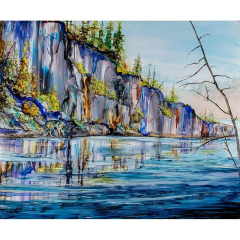 Canadian Shield Me Gold Ornate Wood Framed Art Print with Double Matting by Art by Leslie Franklin
