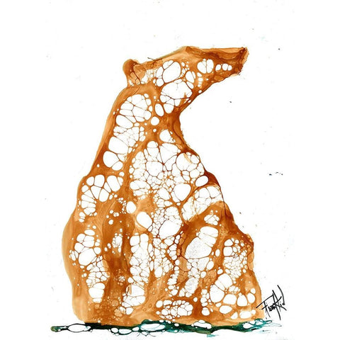 Cellular Bear 2 White Modern Wood Framed Art Print by Art by Leslie Franklin