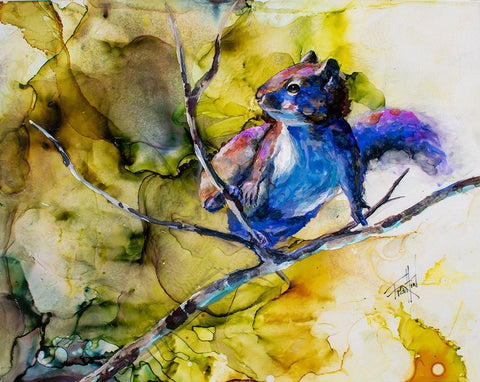 Did Someone Call Me_ White Modern Wood Framed Art Print with Double Matting by Art by Leslie Franklin