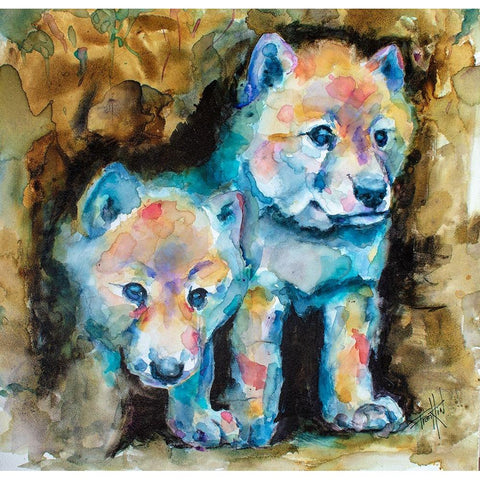 Double Debut White Modern Wood Framed Art Print by Art by Leslie Franklin