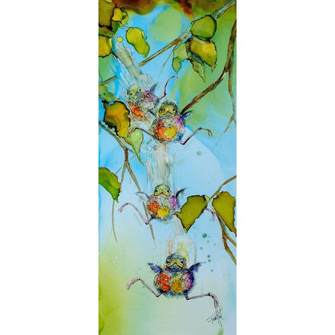 Free Falling Gold Ornate Wood Framed Art Print with Double Matting by Art by Leslie Franklin