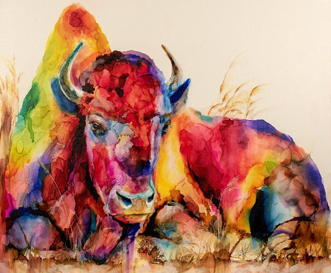 Herd It Was Naptime White Modern Wood Framed Art Print with Double Matting by Art by Leslie Franklin