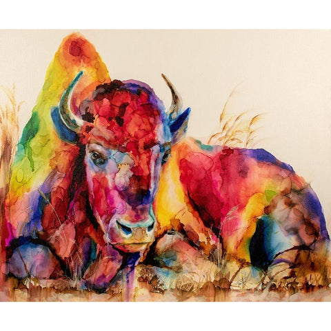 Herd It Was Naptime Black Modern Wood Framed Art Print with Double Matting by Art by Leslie Franklin
