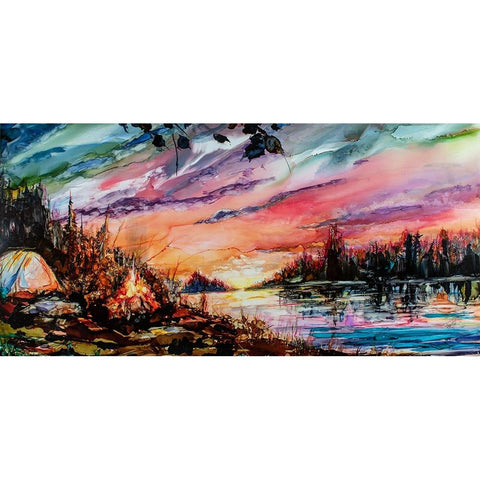 How To Unwind When Youre Tents (2) White Modern Wood Framed Art Print by Art by Leslie Franklin