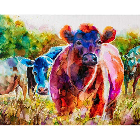 Love Is A Cattlefield Black Modern Wood Framed Art Print with Double Matting by Art by Leslie Franklin