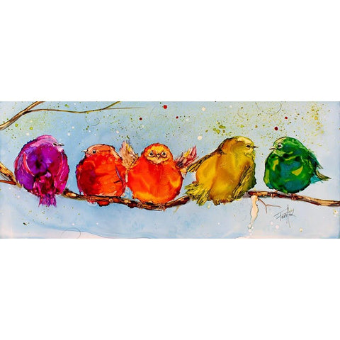We All Went Out On A Limb Black Modern Wood Framed Art Print by Art by Leslie Franklin