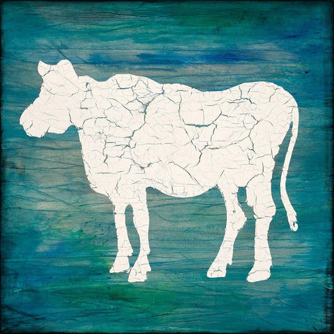 Farm Cow Black Modern Wood Framed Art Print by LightBoxJournal