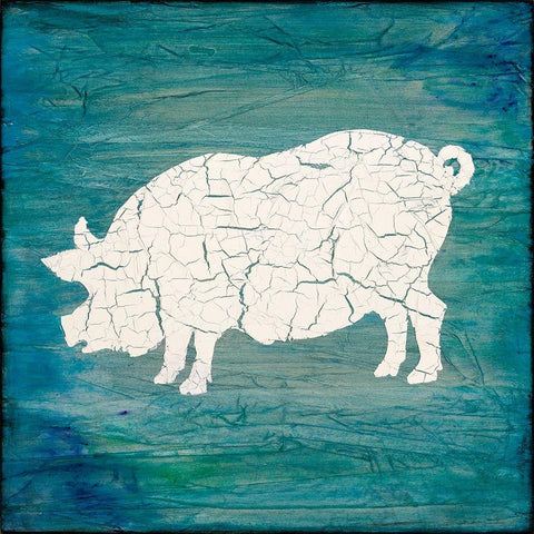Farm Pig Black Modern Wood Framed Art Print with Double Matting by LightBoxJournal