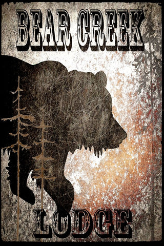 Lodge Bear Creek Lodge Black Ornate Wood Framed Art Print with Double Matting by LightBoxJournal