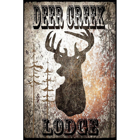 Lodge Deer Creek Lodge Black Modern Wood Framed Art Print with Double Matting by LightBoxJournal