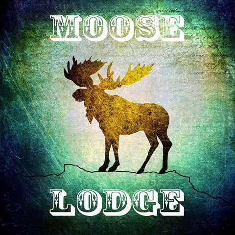 Lodge Moose Lodge Gold Ornate Wood Framed Art Print with Double Matting by LightBoxJournal