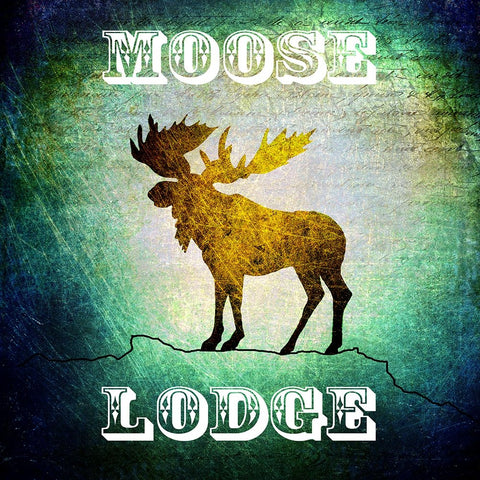 Lodge Moose Lodge White Modern Wood Framed Art Print with Double Matting by LightBoxJournal
