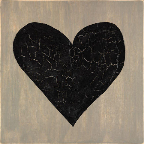 Love Heart Black Modern Wood Framed Art Print with Double Matting by LightBoxJournal