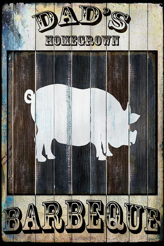 Dads BBQ 2 White Modern Wood Framed Art Print with Double Matting by LightBoxJournal