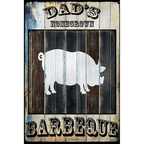 Dads BBQ 2 Gold Ornate Wood Framed Art Print with Double Matting by LightBoxJournal
