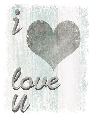I Love You White Modern Wood Framed Art Print with Double Matting by LightBoxJournal