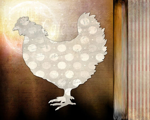 Morning Chicken 1 Black Ornate Wood Framed Art Print with Double Matting by LightBoxJournal
