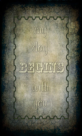 My Day Begins With You Black Ornate Wood Framed Art Print with Double Matting by LightBoxJournal