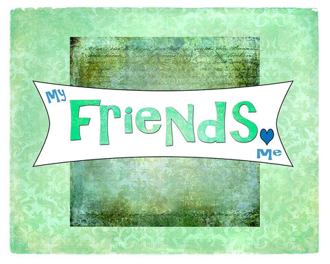 My Friends Love Me Black Ornate Wood Framed Art Print with Double Matting by LightBoxJournal