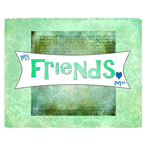 My Friends Love Me Black Modern Wood Framed Art Print by LightBoxJournal
