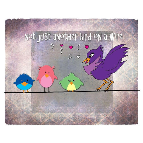 Not Just Another Bird On A Wire White Modern Wood Framed Art Print by LightBoxJournal