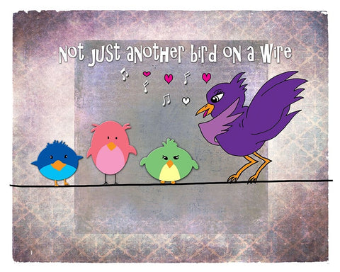 Not Just Another Bird On A Wire Black Ornate Wood Framed Art Print with Double Matting by LightBoxJournal