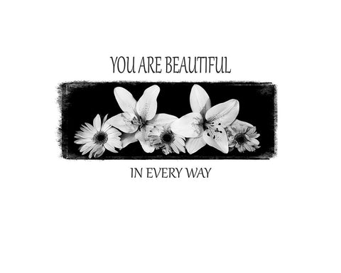 You Are Beautiful Black Ornate Wood Framed Art Print with Double Matting by LightBoxJournal