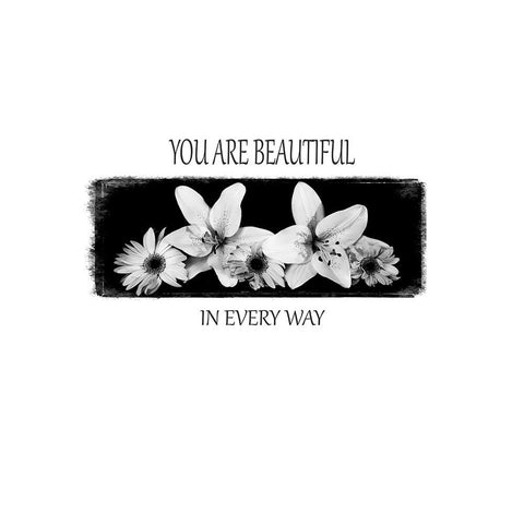 You Are Beautiful Black Modern Wood Framed Art Print with Double Matting by LightBoxJournal