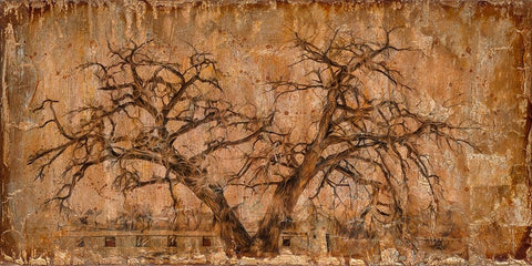 Autumn Tree White Modern Wood Framed Art Print with Double Matting by LightBoxJournal
